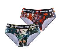 FREEGUN Culotte Fille Japanime, Culottes et Slips Enfant, Confortable et Doux (Lot de 2), Rouge Taille 12 ans/14 Ans