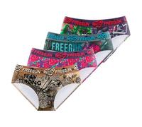 FREEGUN Culotte Fille Microfibre, Culottes et Slips Enfant, Ultra-Doux et Confortable (Lot de 4), Rose Taille 14 ans/16 Ans