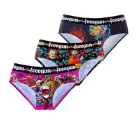 FREEGUN Culotte Fille Rock, Culottes et Slips Enfant, Confortable et Doux (Lot de 3), Orange Taille 8 ans/10 Ans