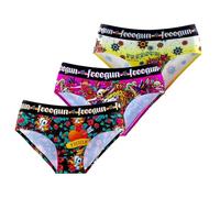 FREEGUN Culotte Fille Rock, Culottes et Slips Enfant, Confortable et Doux (Lot de 3), Violet Taille 10 ans/12 Ans
