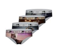 FREEGUN Culotte Fille Wild Animals, Culottes et Slips Enfant, Confortable et Doux (Lot de 4), Noir Taille 12 ans/14 Ans