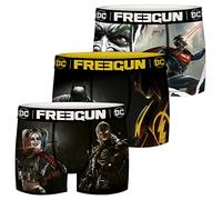 FREEGUN DC Comics Lot de 3 boxers pour homme Batman Superman Justice League Superhéros Impression S M L XL XXL
