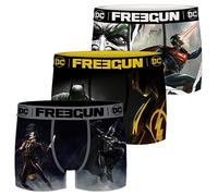 FREEGUN DC Comics Lot de 3 boxers pour homme Batman Superman Justice League Superhéros Imprimé S M L XL XXL, Mélange de motifs 5, S