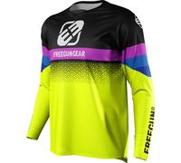 Freegun Devo Attack Maillot de motocross pour enfants, noir-jaune, taille 12 - 14 13 - 14 12/14 12 ans 13 ans pour des gamins