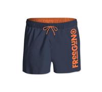 FREEGUN Maillot de Bain Garçon Séchage Rapide, Short de Bain Enfant, Plage, Bleu, Orange, Taille 8/10 Ans