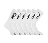 FREEGUN Chaussette Homme Sport - Lot de 6 - Chaussettes Hautes Homme, Tennis, Taille 39/42 - Blanc/Noir