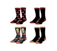 FREEGUN Chaussette Homme Naruto Shippuden, Chaussettes Homme Naruto Uzumaki, Akatsuki (Lot de 4) 39/42