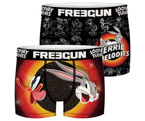 FREEGUN Looney Tunes Lot de 2 boxers pour homme Motif Bugs Bunny Daffy Duck, Mélange de motifs 1, S