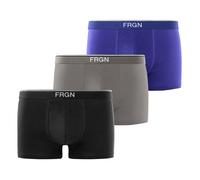 FREEGUN Lot de 3 boxers pour garçons noir/bleu marine/gris clair/blanc - Taille 8/10 ans