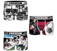 FREEGUN Lot de 3 Slips Boxer Oliver et Benji-Capitan Tsubasa pour Homme en Microfibre Multicolore, Multicolore, S