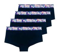 FREEGUN Lot de 4 Boxers Fille en Coton (14-16 Ans, Pack Shorties Noir)