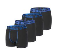 FREEGUN Lot de 4 Boxers Garçon en Coton (6-8, Noir Bleu)
