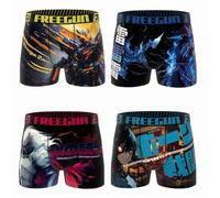 FREEGUN Lot de 4 Boxers Garçon Premium (8-10 Ans, Pack Manga Game Futur)