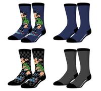 FREEGUN Lot de 4 paires de chaussettes Gaston Lagaffe, Noir Taille 43/46