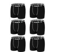 FREEGUN Lot de 6 Boxers Homme Coton Uni (M, DUOBLACK)