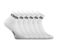 FREEGUN Lot de 6 paires de chaussettes quarter enfant modèle FRGN blanc, Blanc Taille 35/38