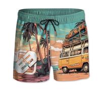 FREEGUN Maillot de Bain Garçon Séchage Rapide, Short de Bain Enfant, Filet intérieur et Poches Latérales, Taille 10/12 Ans - Jaune/Orange/Turquoise/Noir