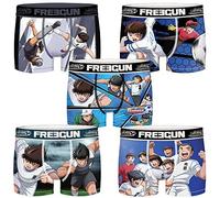 FREEGUN S- Lot de 5 Boxers Oliver Y Benji-Équipe E Individuelle pour Homme Microfibre Caleçon Boxeur, Multicolore