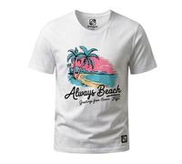 Freegun - T-shirt Garcon Coton Aucun HAWAII, Régular, Col rond, Manches courtes - Blanc (Pièce) 16 ans
