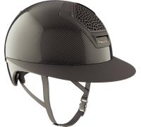 freejump Casque d'Équitation Voronoï Carbon - sans Protection des Tempes, Noir Brillant - M