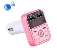 FreeLeben B2 Double USB de Charge Bluetooth Transmetteur FM Lecteur de Musique MP3 Kit Adaptateur Voiture, Support Mains Libres Appel et TF & U Disque (Color : Pink)