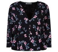 Freeman T. Porter - Blouse Noire pour Femme avec imprimé Liberty Coupe évasée - Taille S