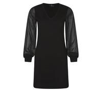 Freeman T. Porter - Robe Courte Noire Unie avec Une Coupe ajustée, Un col V et des Manches Longues - Taille s