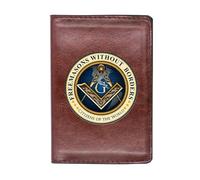 Freemasons uniques pour hommes portefeuilles en cuir, support de carte de symbole AG maçonnique Purse cadeau de luxe, portefeuille de voyage vintage mince avec protection contre la vie privée (MA31