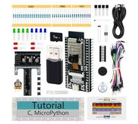 Freenove ESP32 Kit Dev CAM Carte Kit de Démarrage de Base, Microcontrôleur à Double Noyau 32 Bits 240 MHz, Caméra WiFi+BT, Tutorial Détaillé de 400 Pages, Code Python C, 58 Projets, 141 Articles