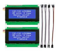 Freenove I2C IIC LCD 2004 Module (2 Pack), TWI Serial 20x4 Display, Compatible with Arduino Raspberry Pi Pico ESP32 ESP8266