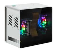 Freenove NAS Case for Raspberry Pi 5 (Not Included), Quad M.2 NVMe SSD Slots, PWM ARGB Fans Light Sync, CPU Tower Cooler, Built-in Stereo Speakers, 3.5 mm and Optical Audio (S/PDIF) Outputs
