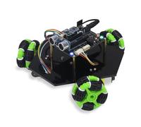 Freenove Omni Wheel Car Kit for Raspberry Pi Pico 1 2 W (Not Included), 3-Wheel and 4-Wheel Forms, Accelerometer Module, Compass Module, Ultrasonic Distance Sensor