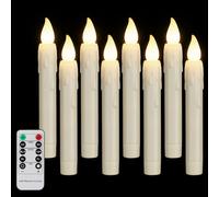 FREEPOWER 8 Bougies LED avec Télécommande Minuterie Flamme Vacillante, Blanc Chaud, Intensité Variable, Fonctionne sur Piles, Halloween Noël Maison Décoration, 2 x 17cm