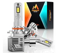 FREERAP Lot de 2 ampoules de phare à DEL, blanc froid 6500 K, 60 W, 32 000 lm, ampoules de phare avec ventilateur, pas d'adaptateur nécessaire, Plug and Play, (9005/HB3)
