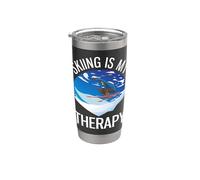Freeride Funny Alpine Ski Is My Therapy Gobelet isotherme en acier inoxydable double paroi