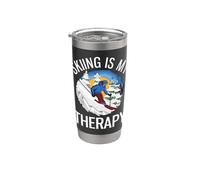 Freeride Funny Alpine Ski Is My Therapy Gobelet isotherme en acier inoxydable double paroi