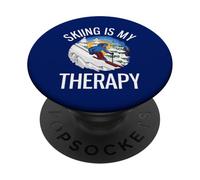 Freeride Funny Alpine Ski is My Therapy PopSockets PopGrip Adhésif