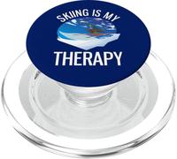 Freeride Funny Alpine Ski is My Therapy PopSockets PopGrip pour MagSafe