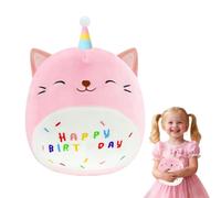 FreeSkill Peluche Licorne Anniversaire - 25cm Jouet Doux Coussin Cartoon avec Message Happy Birthday - Cadeau pour Enfants Filles Garçons