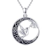 Freesloth Collier en argent sterling 925 avec colibri/tigre/note de musique/œil d'Horus pour femme, cadeau d'anniversaire pour femme, mère, Argent sterling, Pas de gemme