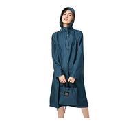 Freesmily Manteau de pluie long élégant pour femme avec veste de pluie imperméable à capuche, Bleu océan., XL