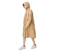 Freesmily Manteau de pluie long élégant pour femme avec veste de pluie imperméable à capuche, kaki, XL