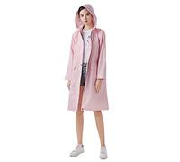 Freesmily Manteau de pluie long élégant pour femme avec veste de pluie imperméable à capuche, Rose, XL