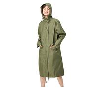 Freesmily Manteau de pluie long élégant pour femme avec veste de pluie imperméable à capuche, Vert armée., XL