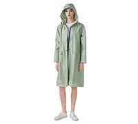 Freesmily Manteau de pluie long élégant pour femme avec veste de pluie imperméable à capuche, vert, L