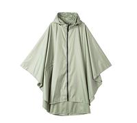 Freesmily Poncho de pluie élégant imperméable pour femme avec capuche et fermeture éclair, Vert Wasabi, taille unique
