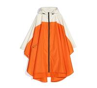 Freesmily Poncho de pluie élégant pour femmes imperméable manteau de pluie avec capuche et fermeture éclair, Orange/blanc, taille unique