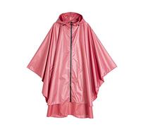 Freesmily Poncho de pluie élégant pour femmes imperméable manteau de pluie avec capuche et fermeture éclair, rouge, taille unique
