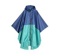 Freesmily Poncho de pluie élégant pour femmes imperméable manteau de pluie avec capuche fermeture éclair, Bleu et vert., taille unique