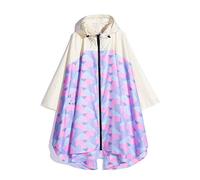 Freesmily Poncho de pluie élégant pour femmes imperméable manteau de pluie avec capuche fermeture éclair, taille unique
